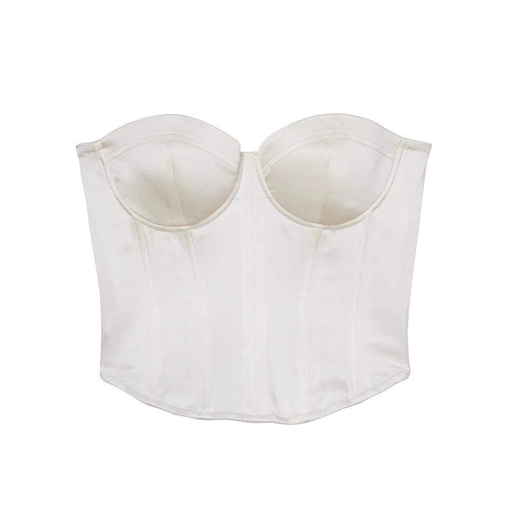 Fleur du Mal Ivory Bustier Top